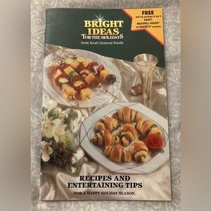 Vintage 1989 Bright Ideas For The Holidays Recipes & Entertaining Tips Booklet